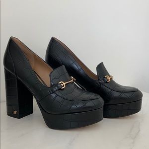 Sam Edelman Croc Print Platform Loafers